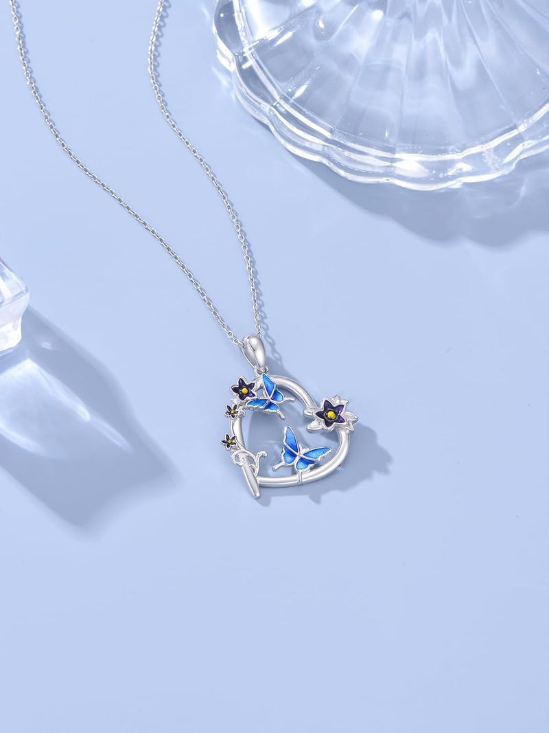 Cargari Store Dragonfly/Butterfly/Elephant/Hummingbird/Axolotl/Horse/Panda/Bee necklace for Women 925 Sterling Silver Heart Pendant Necklace Animal Jewelry Gifts for Women - Image 3